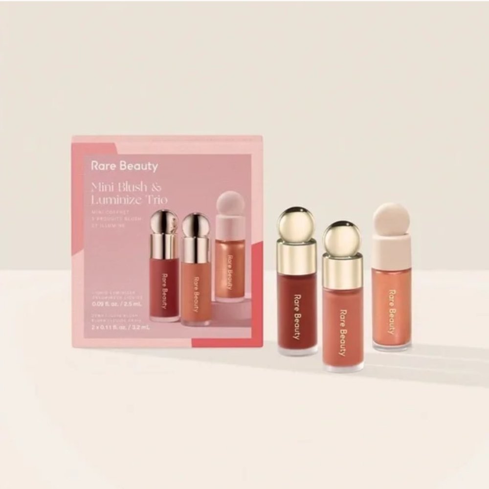 NWT Rare Beauty Mini Blush & Luminize Trio Limited Edition